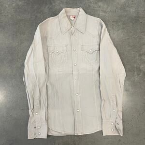 Vintage Y2K True Religion Long Sleeve Collared Beige Button-Up Shirt Mens Size M